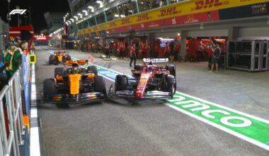 Ferrari al Gp di Singapore, pasticcio ai box: Leclerc tampona Norris