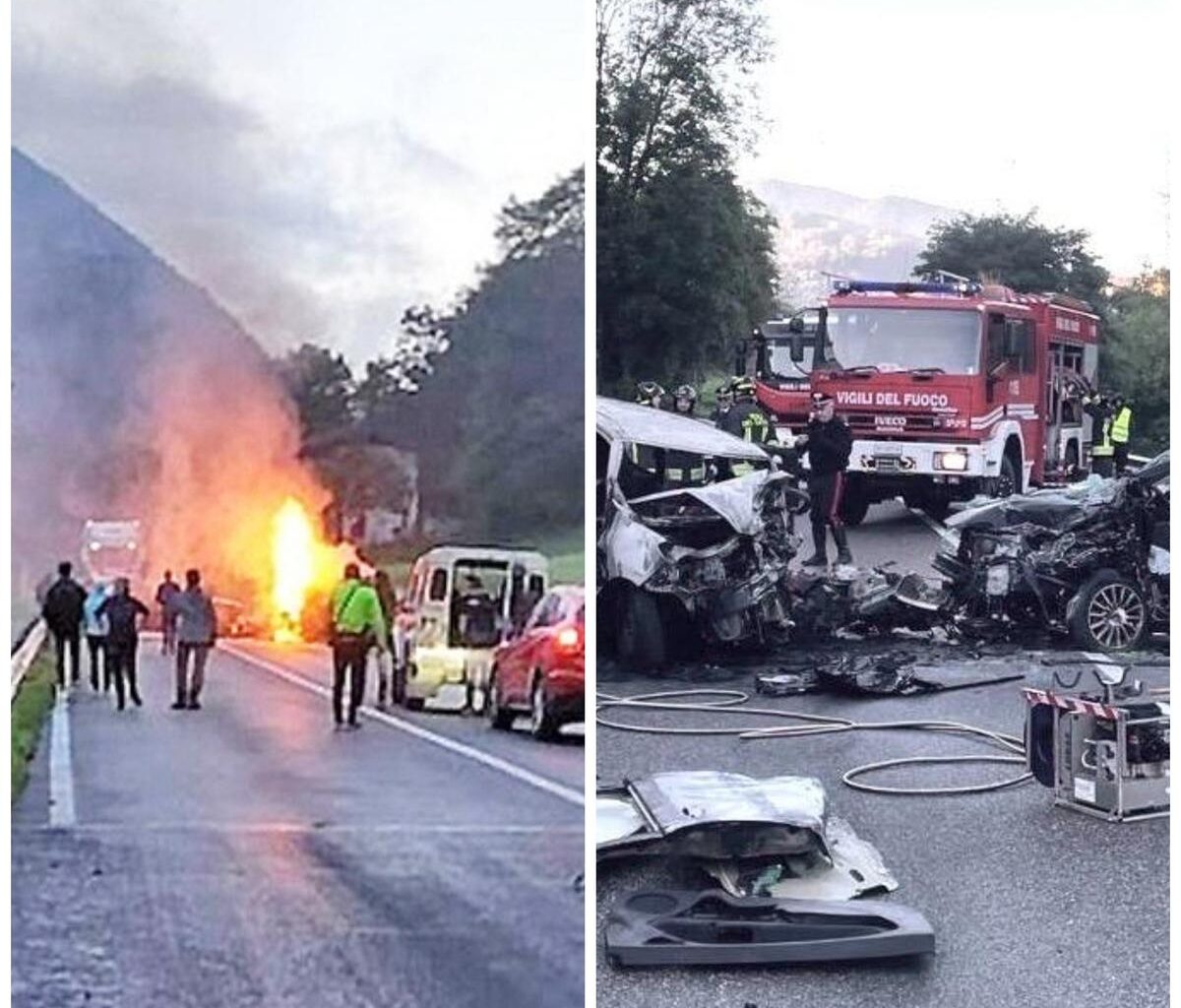 morti due pensionati, ferito grave uno studente. Dramma sulla statale della Valle Seriana