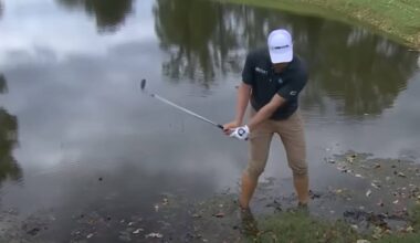 Gioca a golf con un alligatore a due metri: il colpo più coraggioso