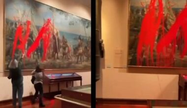 Ecovandali contro Cristoforo Colombo: vernice su un quadro a Madrid