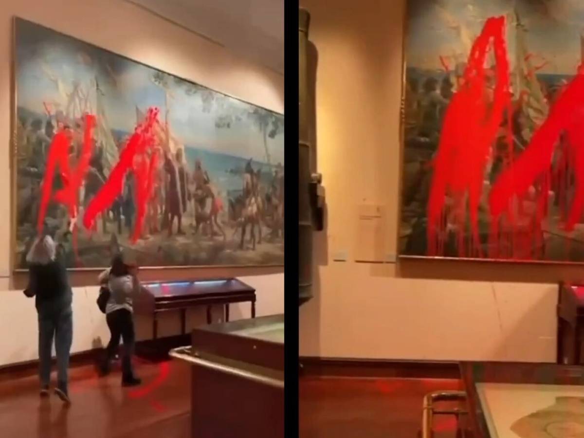 Ecovandali contro Cristoforo Colombo: vernice su un quadro a Madrid