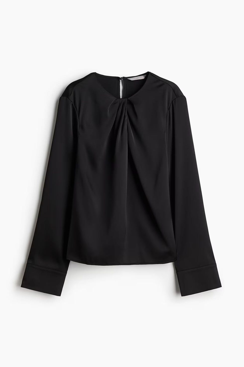 Blusa nera con drappeggio