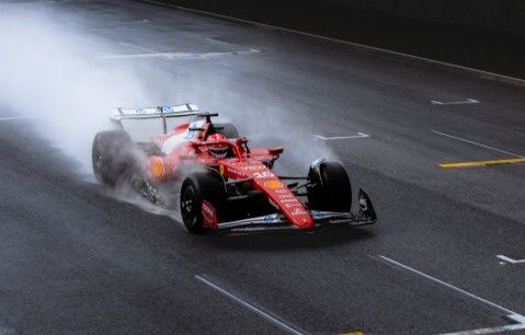 Charles Leclerc, Scuderia Ferrari, nei test Pirelli al Mugello