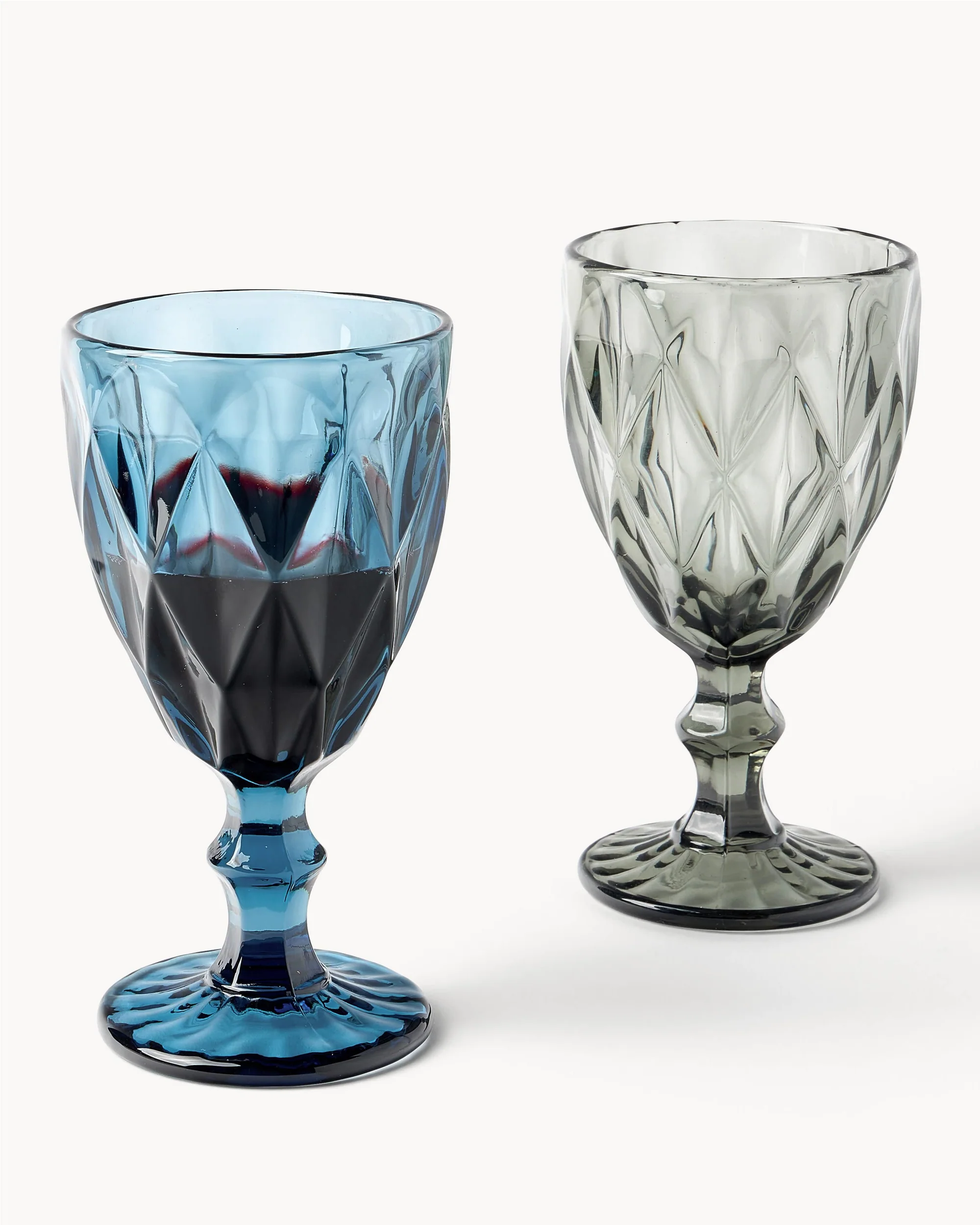 Set di 4 bicchieri per vino con motivo strutturato Colorado