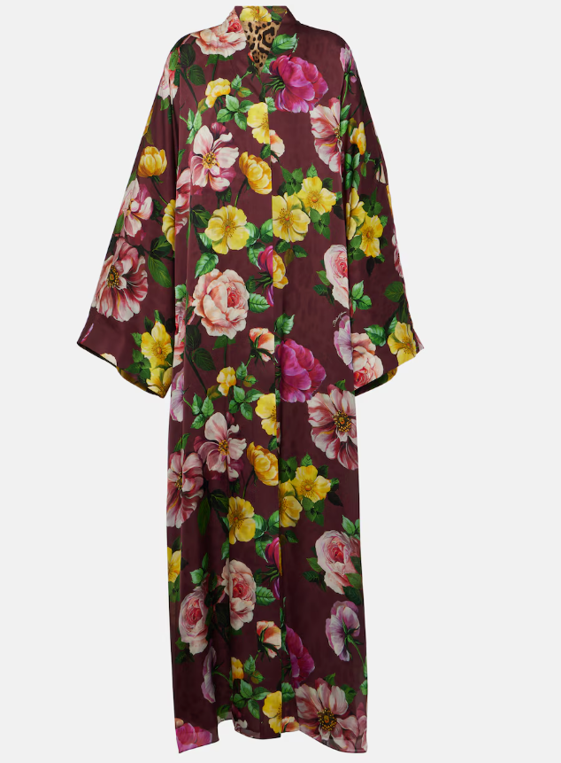 Abito lungo in seta con stampa floreale, Dolce & Gabbana Abito lungo in seta con stampa floreale, Dolce & Gabbana