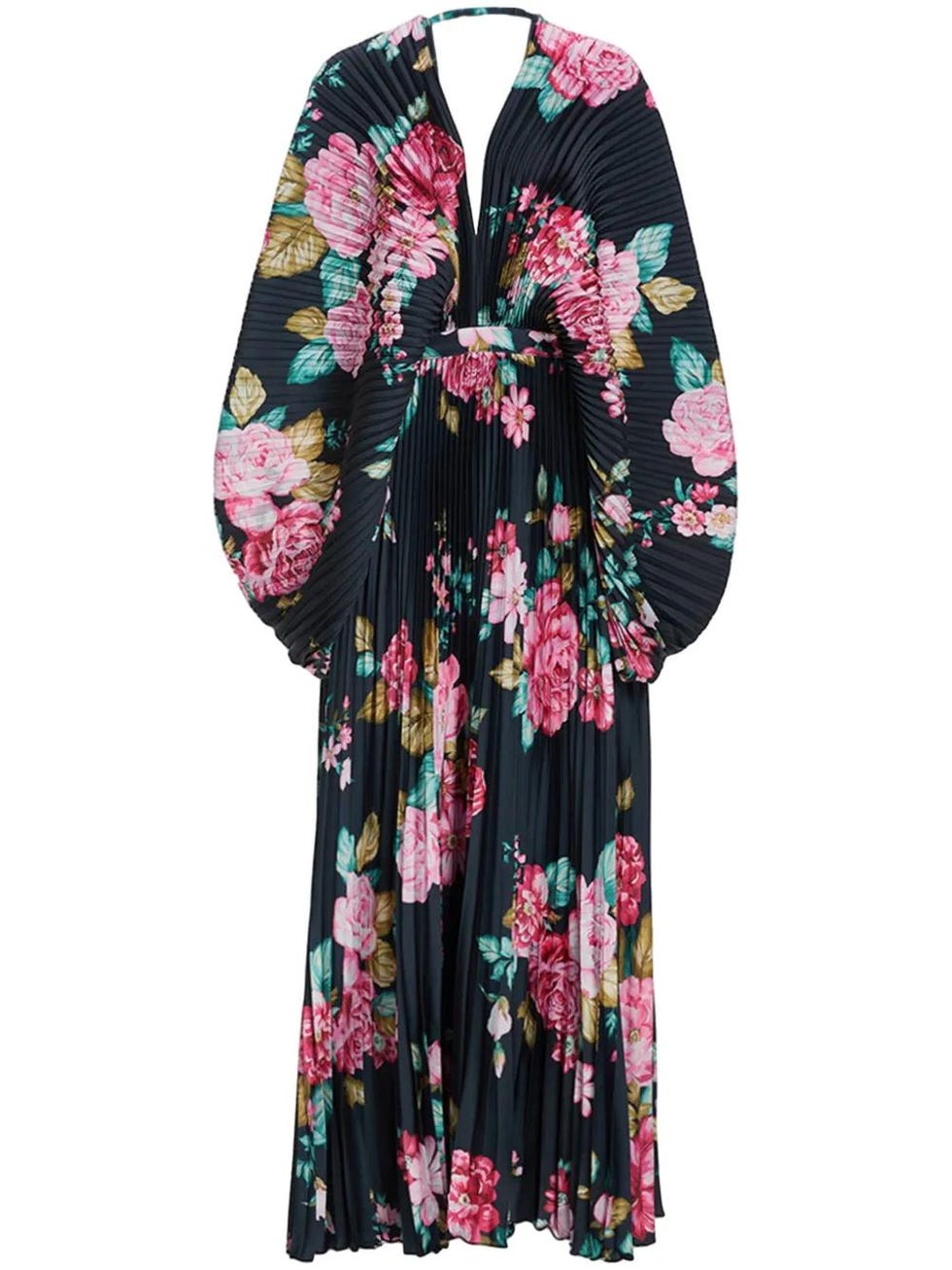 Abito floreale con taglio svasato e gonna plissettata, L'IDÉE Abito floreale con taglio svasato e gonna plissettata, L'IDÉE