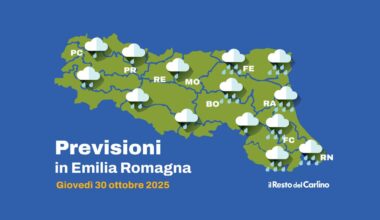 Quanto piove in Emilia Romagna e dove? Allerta meteo gialla per forti rovesci e vento