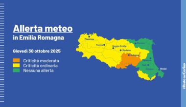 Fiumi in piena per la pioggia in Emilia Romagna: l’allerta meteo diventa arancione