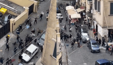 Napoli-Sporting Lisbona, scontri tra ultras in centro: un ferito e due arresti