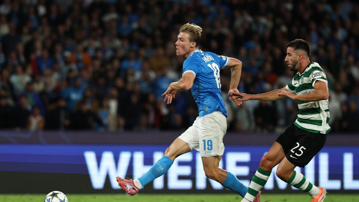 Napoli-Sporting Lisbona 2-1 doppietta di Hojlund e gol di Suarez