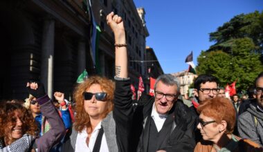Sciopero pro Gaza, Landini in corteo con la leader della Flotilla. La stoccata a Salvini: «Lo stipendio ai ministri lo paga chi oggi è in piazza»