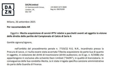 Dazn chiede i danni a 2 mila utenti pirata: «Pagate 500 euro per transare». Altrimenti fa causa