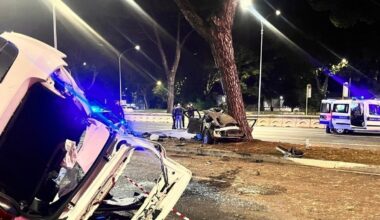Roma: folle gara di velocità su via Cristoforo Colombo, scontro fra auto, una ventenne morta e tre feriti