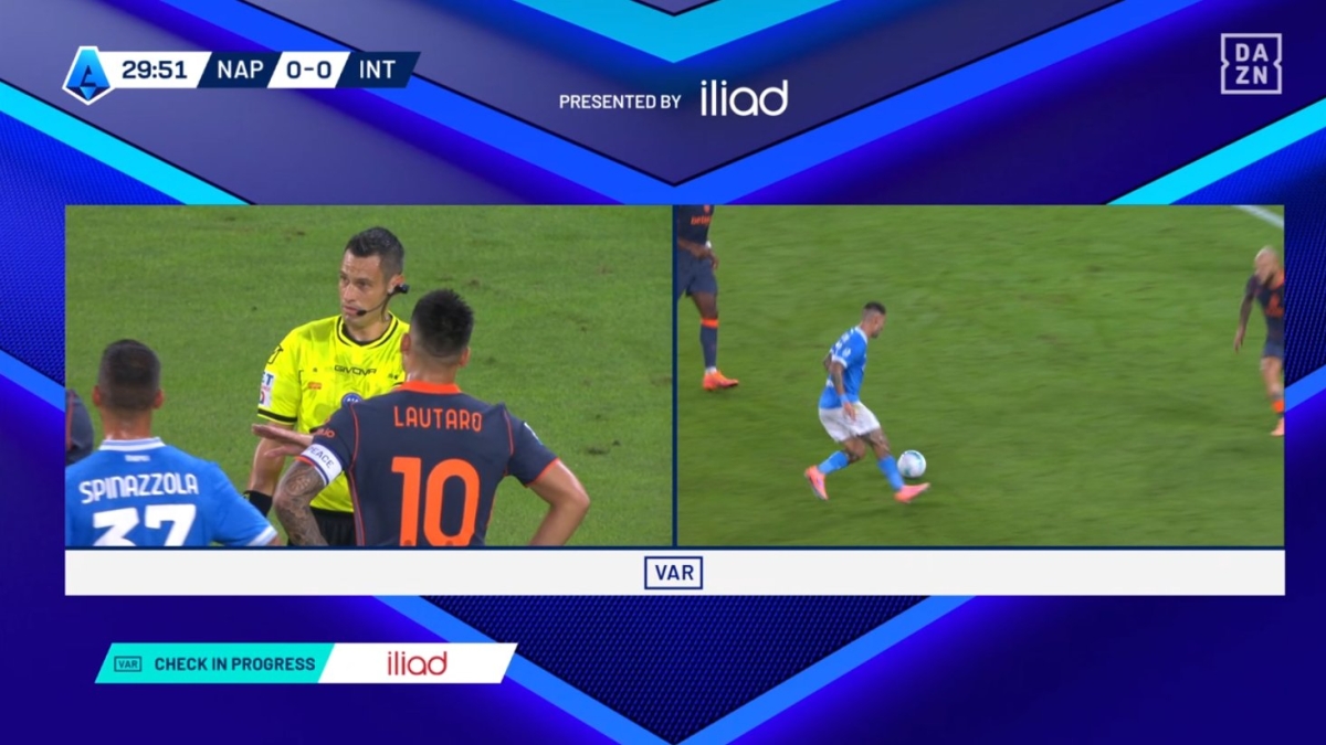 Rigore in Napoli-Inter, fallo di Mkhitaryan su Di Lorenzo: polemiche, cosa è successo