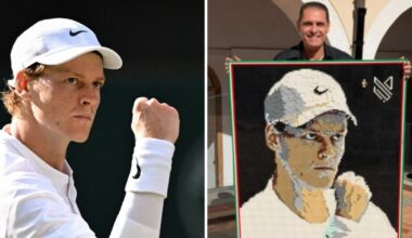 Sinner, la foto del pugno alzato a Wimbledon diventa un mosaico in Lego