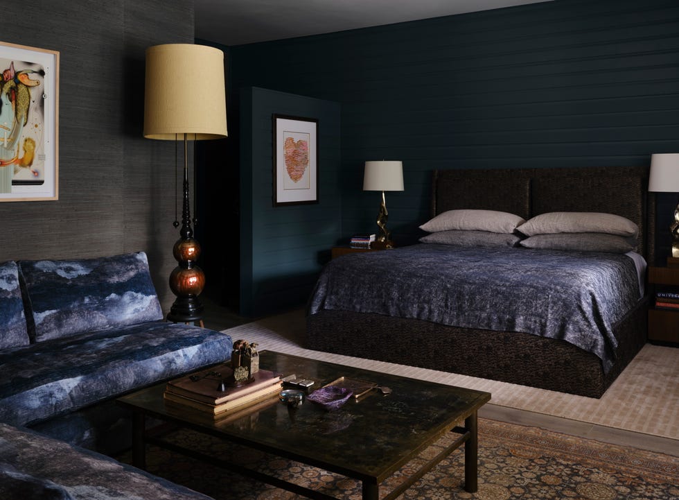 dormitorio en tonos azules