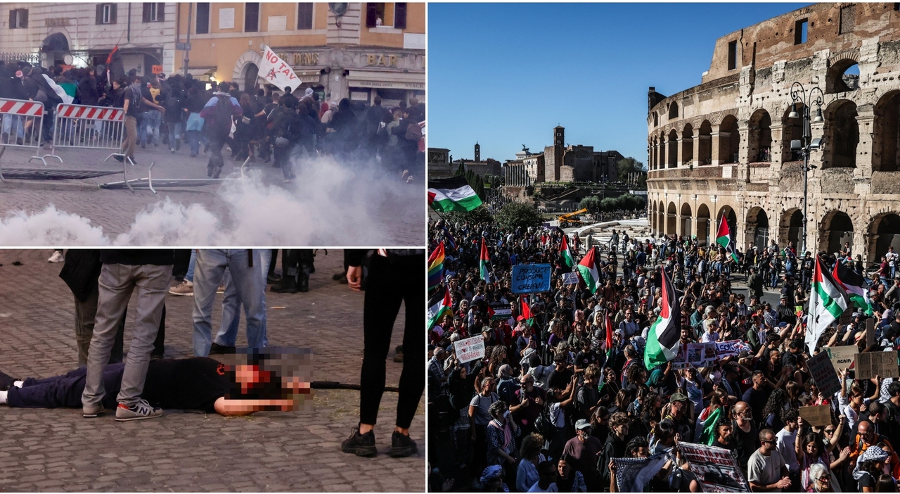 Corteo per Gaza, incappucciati spaccano vetrina di un supermercato: scontri con la polizia, almeno un ferito. I manifestanti li cacciano: «Andate via»