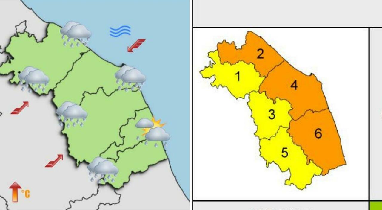 La tempesta Amy sulle Marche, allerta meteo e venti fortissimi: chiusi parchi, cimiteri e impianti sportivi. Ecco dove - Corriere Adriatico