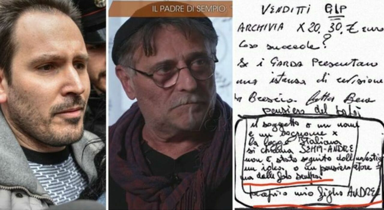 Garlasco, ecco la foto del pizzino integrale di Giuseppe Sempio in mano alla procura. «Una delle foto sembra proprio mio figlio Andrea» - Il Mattino