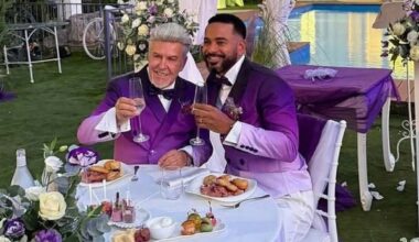 il matrimonio in viola, i look sfumati come i Beckham, la location e gli invitati