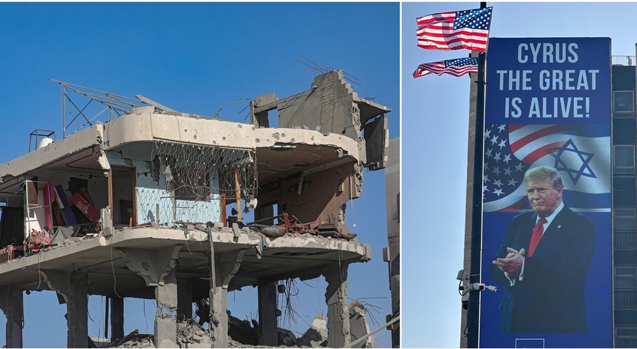 epa12447146 Internally displaced Palestinians walk along a street among the rubble of destroyed buildings amid a ceasefire between Israel and Hamas, in Gaza City, 11 October 2025. US President Donald Trump announced that Israel and Hamas have...