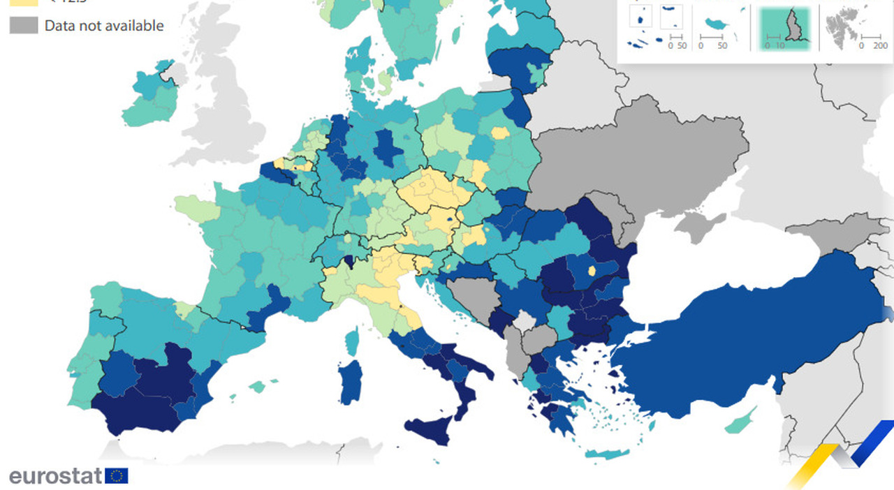 Guyana francese, Calabria e Campania prime in Ue per rischio povertà. Il paradosso Bolzano