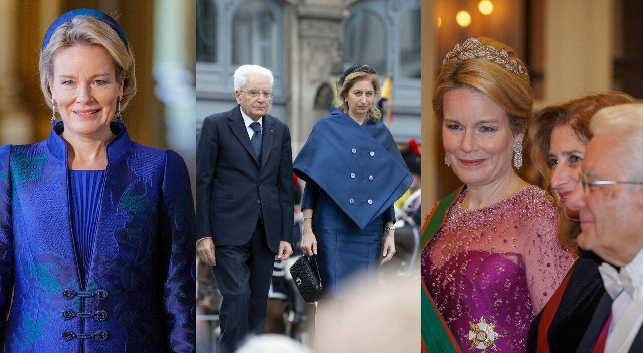 la regina Matilde e il look omaggio all'Italia, Laura Mattarella e (l'originale) mantella, la cena al castello
