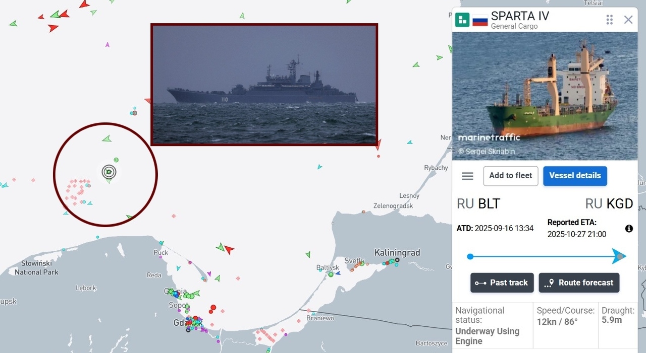 Mar Baltico, la nave da guerra russa Shabalin scorta la petroliera ombra verso Kaliningrad. «Trasporta armi illegalmente» - Il Messaggero