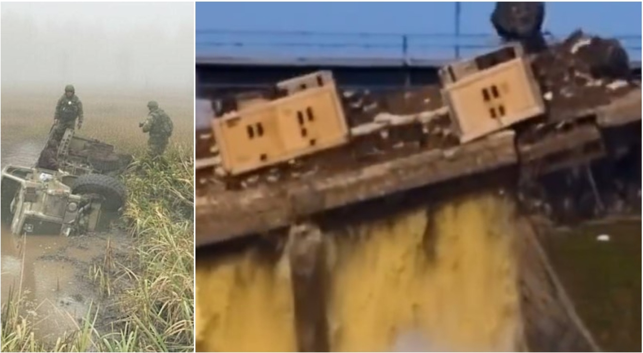 inondazioni e soldati in trappola