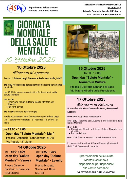 Iniziative ASP per la giornata della salute mentale