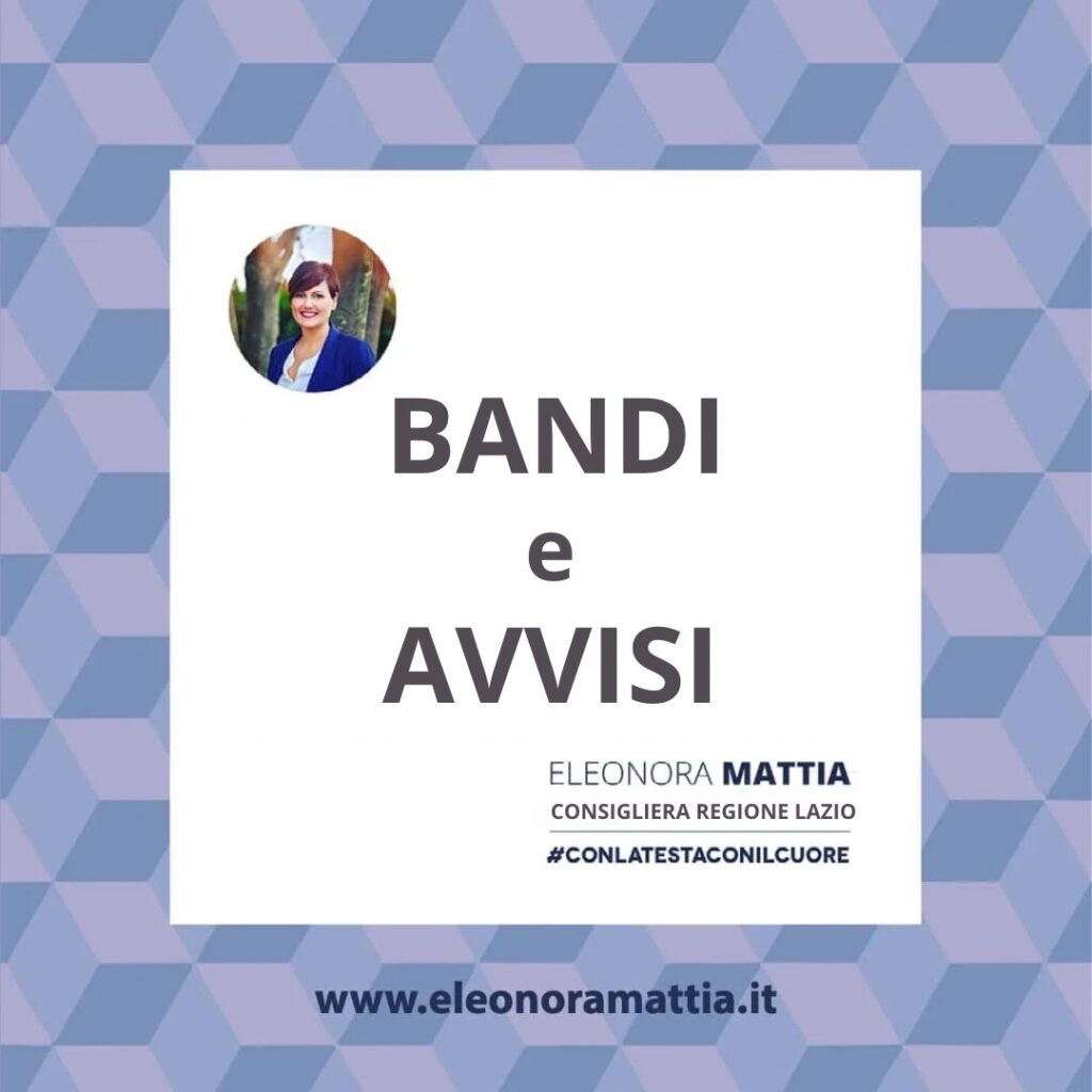 Avviso Pubblico per l’attivazione di un partenariato con ETS per l’attuazione di progetti di recupero e reinserimento sociale di detenuti e persone soggette a misure di comunità, per la cura, l’assistenza sanitaria e psichiatrica, per il recupero dei tossicodipendenti e per l’integrazione degli stranieri della Regione Lazio.