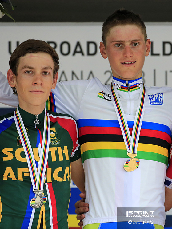 Un giovanissimo Meintjes ai mondiali in Toscana 2013, argento dietro Mohoric nella prova U23