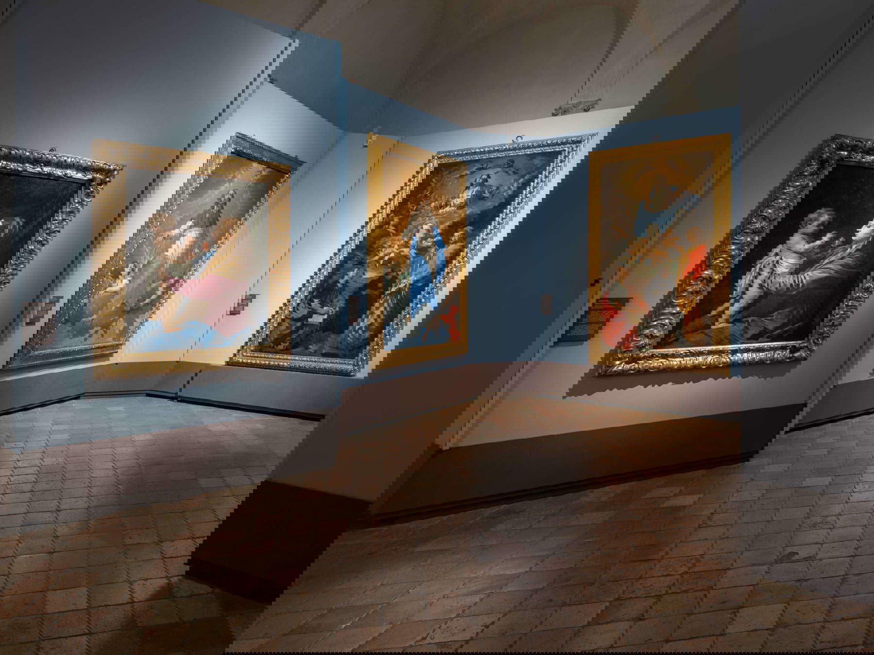 Allestimenti della mostra Simone Cantarini. Un giovane maestro tra Pesaro, Bologna e Roma