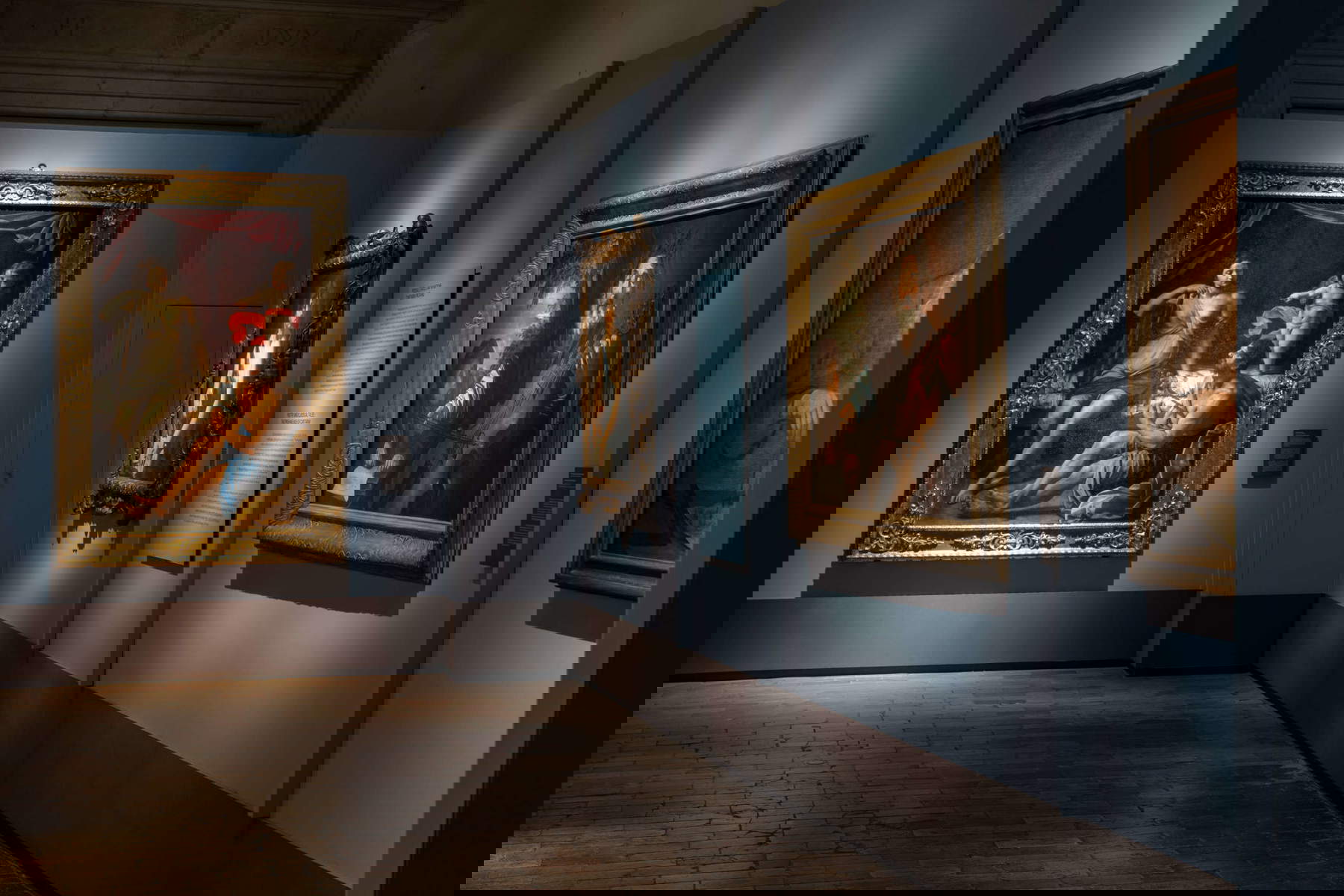 Allestimenti della mostra Simone Cantarini. Un giovane maestro tra Pesaro, Bologna e Roma