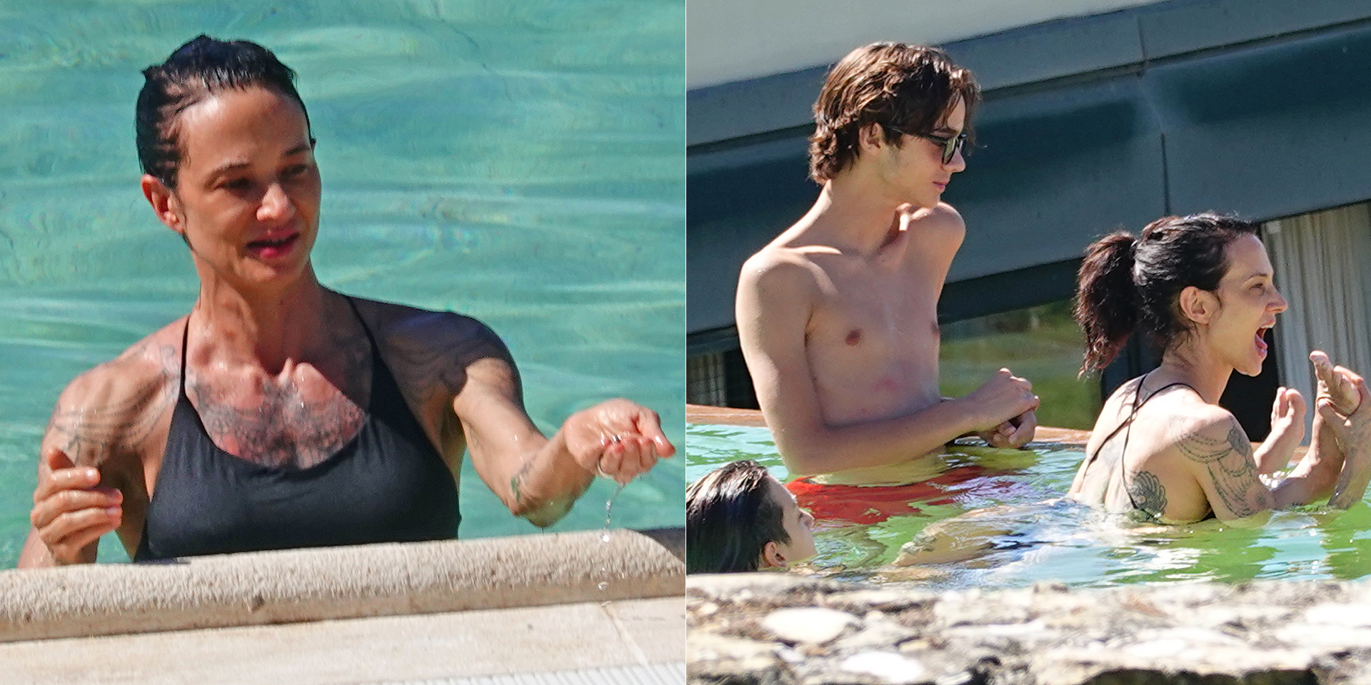 Asia Argento festeggia i 50 anni con i figli Anna Lou e Nicola alle terme