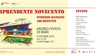 A Bari la mostra 'Sorprendente Novecento' dedicata alla lunga e intensa carriera d’architetto di Onofrio Mangini 8 ottobre al 9 novembre 2025