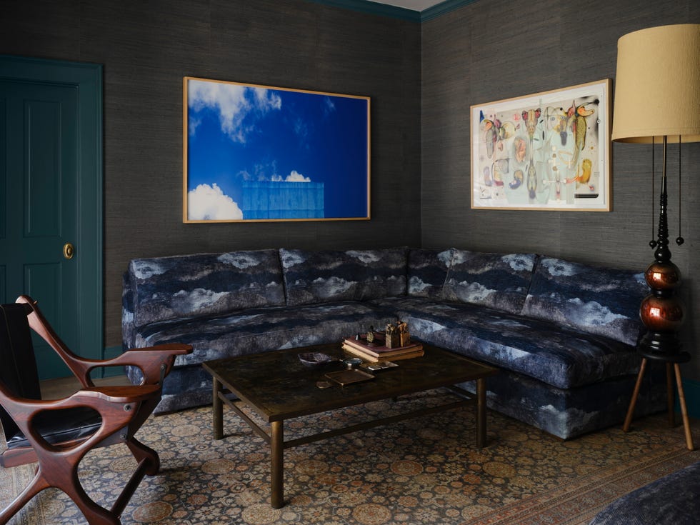 dormitorio en tonos azules