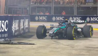 Russell e Lawson a muro nelle Libere del GP di Singapore 2025. FOTO e VIDEO
