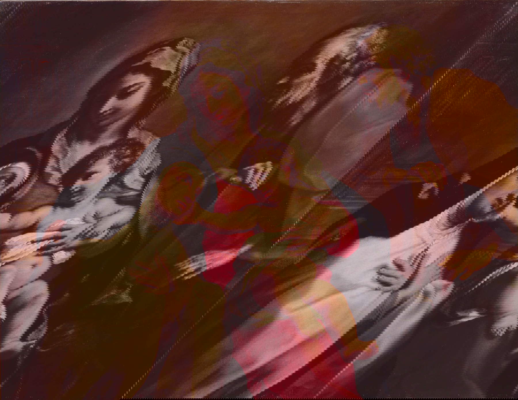 Elisabetta Sirani, Sacra Famiglia con santa Teresa (1664; olio su tela, 122 x 161 cm; Modena, Collezione privata)