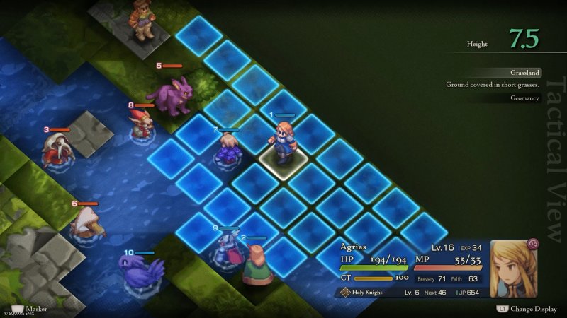 L'interfaccia di movimento di Final Fantasy Tactics - The Ivalice Chronicles