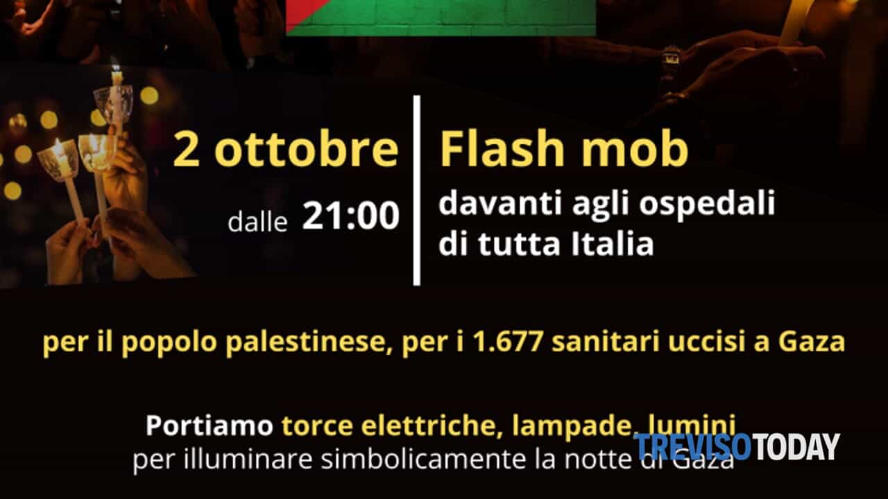 Flash mob "Luci sulla Palestina" 100 Ospedali per Gaza
