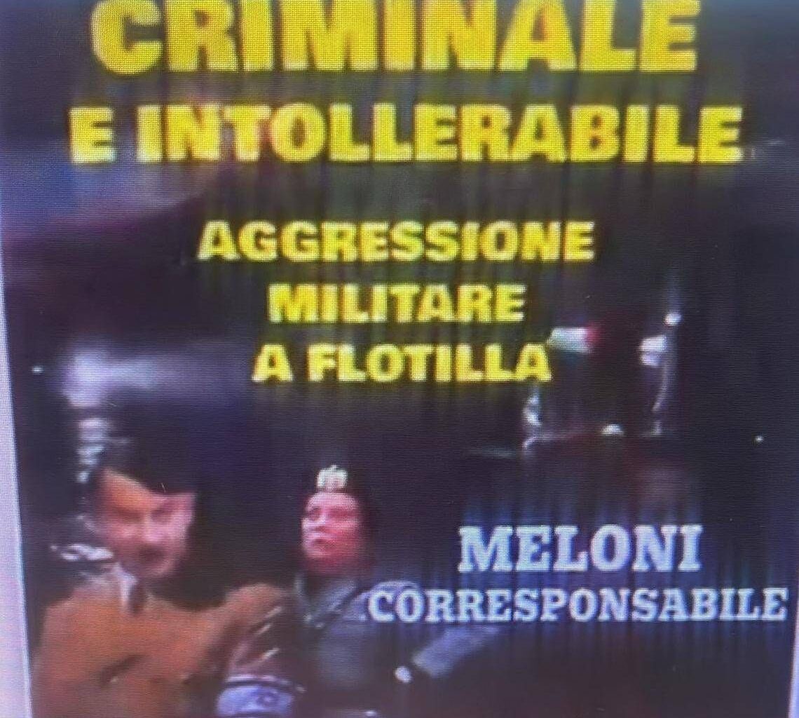 Milano, volantino choc al corteo pro-Pal: il fotomontaggio con Meloni