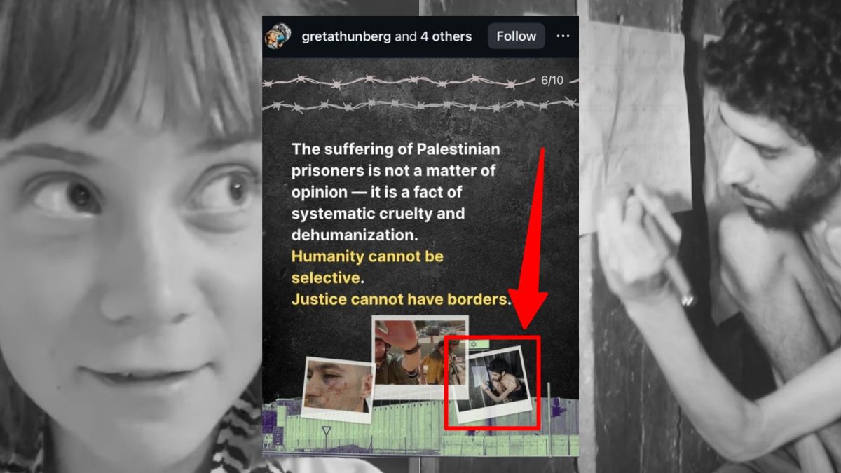 L'epic fail di Greta Thunberg e Flotilla: «Crudeltà disumana sui prigionieri palestinesi». Ma in foto c'è un ostaggio israeliano