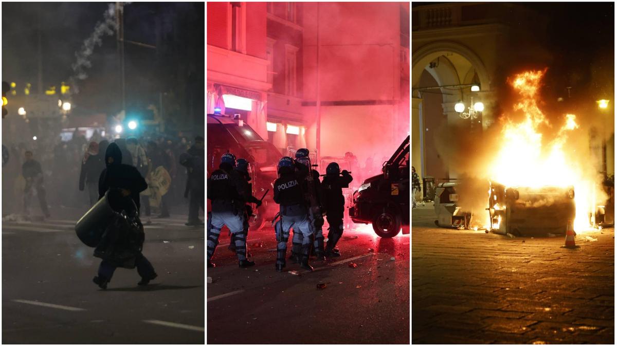 Corteo a Bologna per Flotilla, zona stazione devastata. Guerriglia tra bombe carta e lacrimogeni. “Treni, circolazione fortemente rallentata”