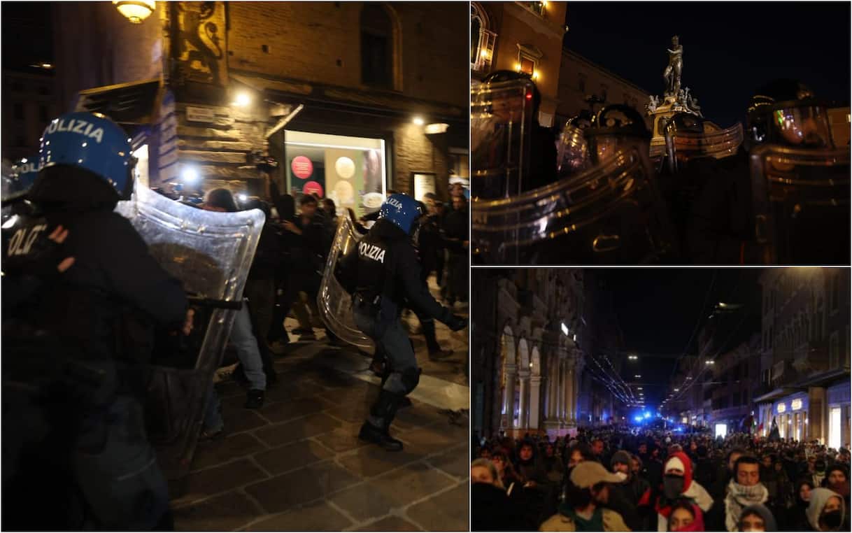 Bologna, manifestazione Giovani Palestinesi: cariche polizia, idranti e scontri