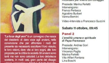 'La forza degli anni' a Firenze venerdì 10 e sabato 11 ottobre