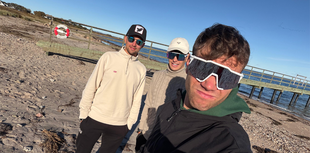 Da destra: Lorenzo Milesi, Alessandro Romele, Nicolas Milesi, durante una breve vacanza in Svezia