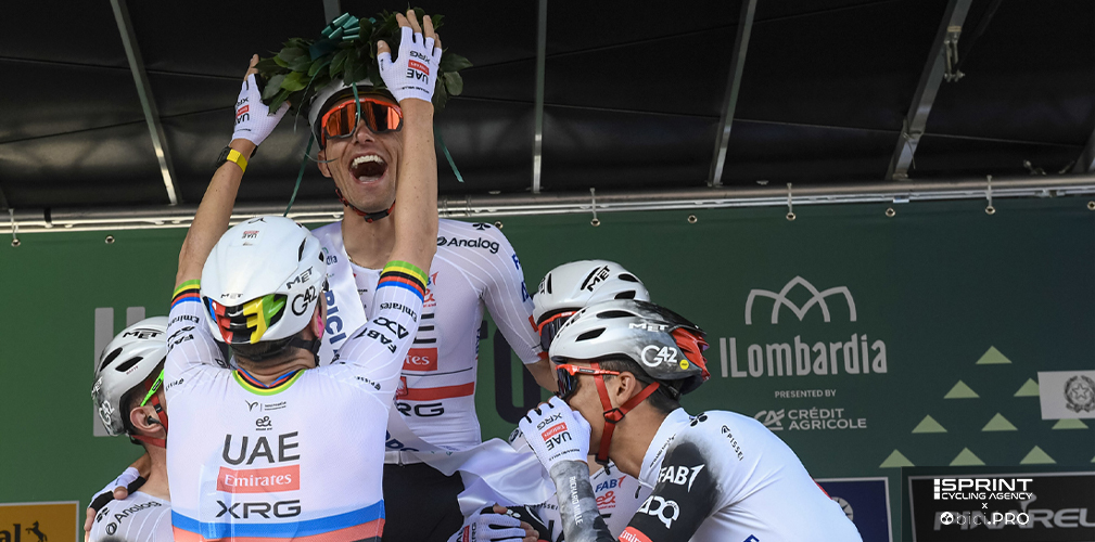 Il Lombardia 2025, Tadej Pogacar incorona Rafal Majka alla sua ultima corsa da pro', UAE Team Emirates-XRG