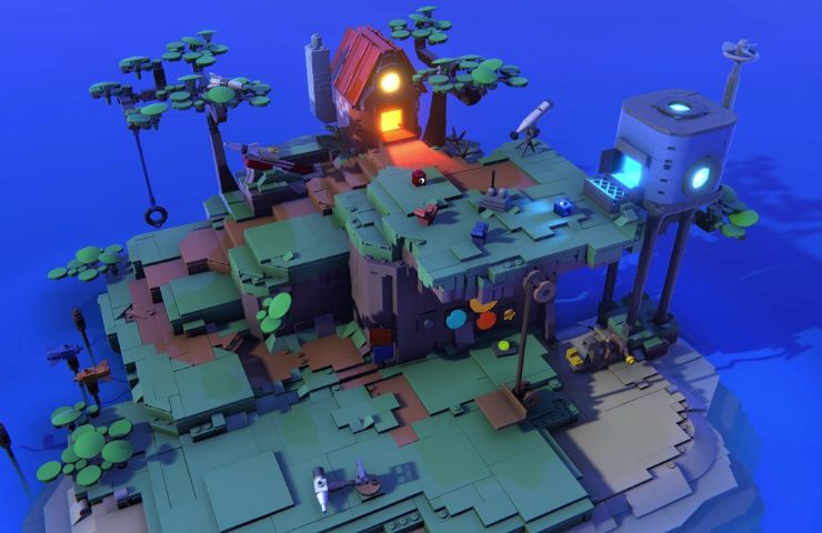 screenshot di lego voyagers con mappa vista dall'alto