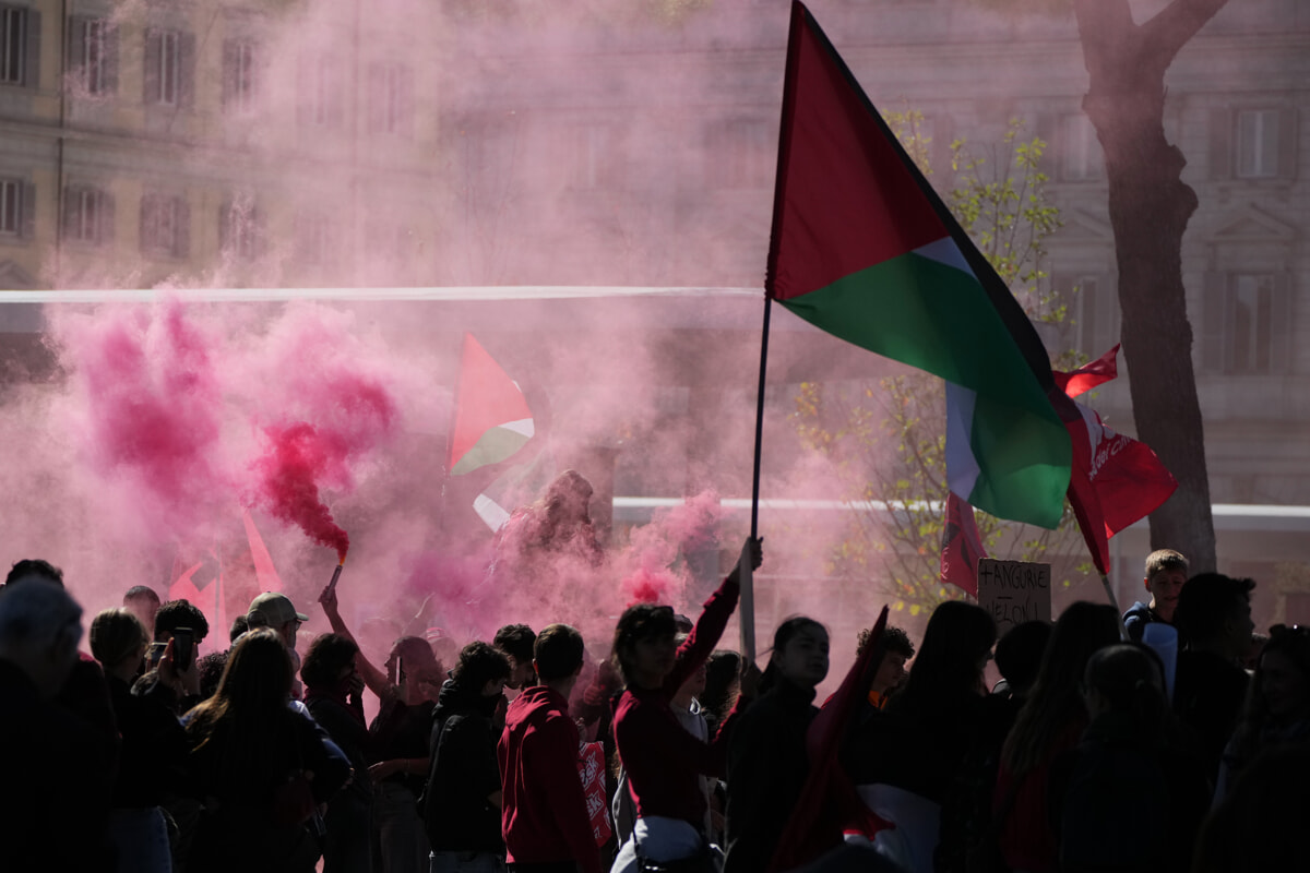 Lo sciopero a Roma per Gaza
